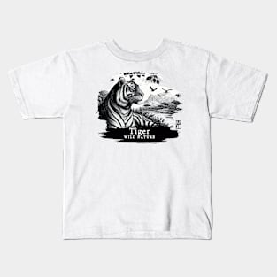 Tiger- WILD NATURE - TIGER-4 Kids T-Shirt